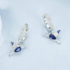 S925 Sterling Silver Platinum Plated Opal Hummingbird Women Earrings(BSE985)