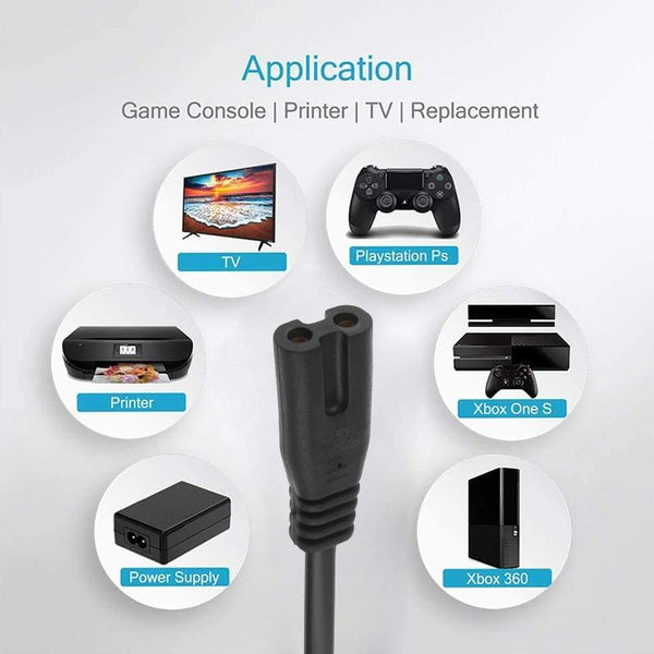 2 Prong Style UK Plug AC Power Cord with 304 Switch, Length: 1.2m(Black)