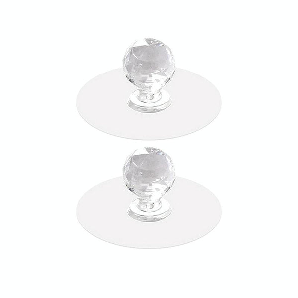 2pcs /Pack Invisible Cabinet Drawer Suction Cup Sticky Handle Acrylic Self-Adhesive Closet Glass Handle