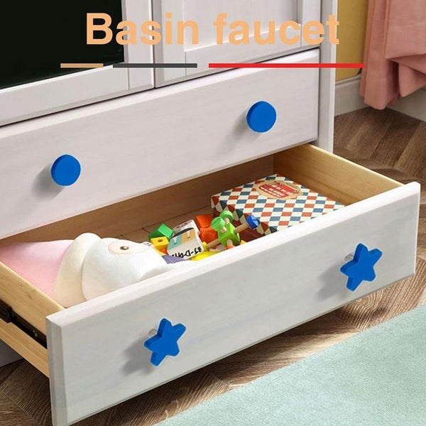 Great Blue Star Pattern Shockproof Modern Cartoon Children Drawer Cabinet Handle