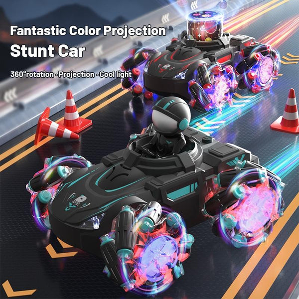 Q169 2.4G Magic Color Projection Stunt Remote Control Car(Black Blue)