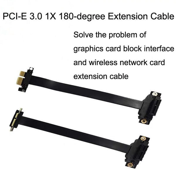 PCI-E 3.0 1X 180-degree Graphics Card Wireless Network Card Adapter Block Extension Cable, Length: 30cm
