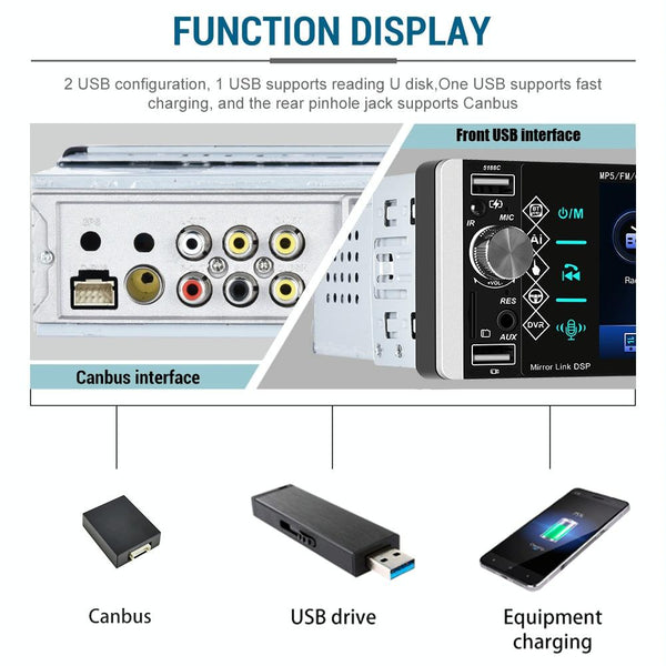A2905 5.1 inch IPS Capacitive Screen Single Butt Carplay Player, Style: Standard