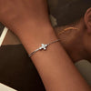 S925 Sterling Silver Platinum Plated Double Layer Cross Women Bracelet