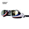 WAVE Electroplating HD Anti-fog Myopia Swimming Glasses, Color: Blue Black 550 Degree