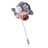 Fashion Handmade Fabric Flower Lace Pearl Brooch(Pink)