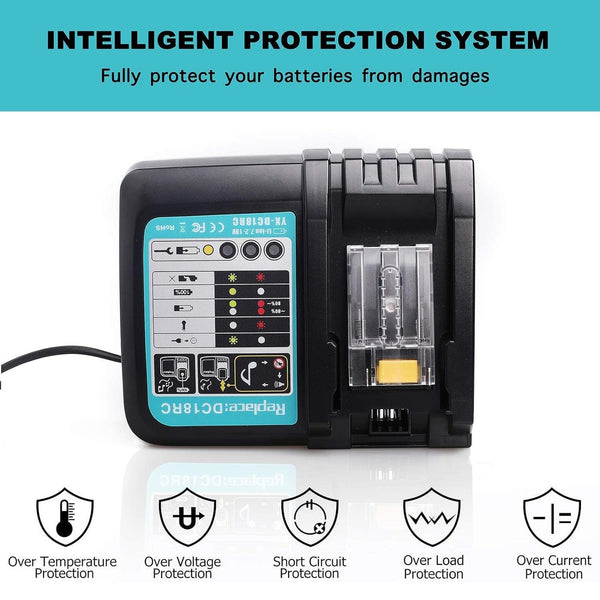 LUOMASHI For Makita 18V Lithium Battery Charger, Model: EU Plug