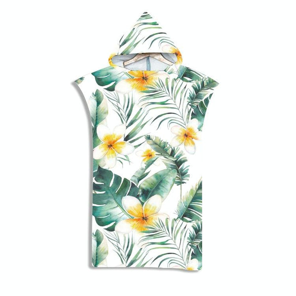 Adult Hooded Bath Towel Fine Fiber Beach Quick Dry Bathrobe, Size: 110x75cm(Fresh Flower)
