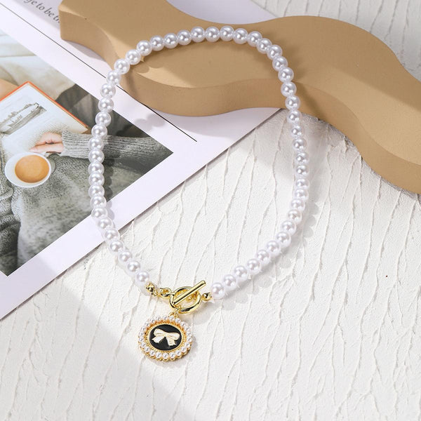 N2209-9 Bow Ladies Temperament Necklace Collarbone Chain