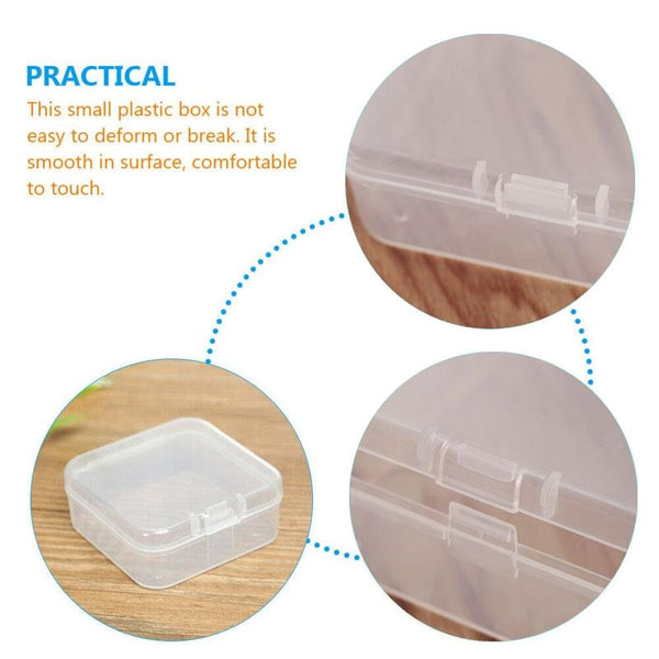 10pcs Square Plastic Transparent Storage Box With Lid Dustproof Earring Ring Jewelry Storage Box, Size: 4.3x4.3x2cm