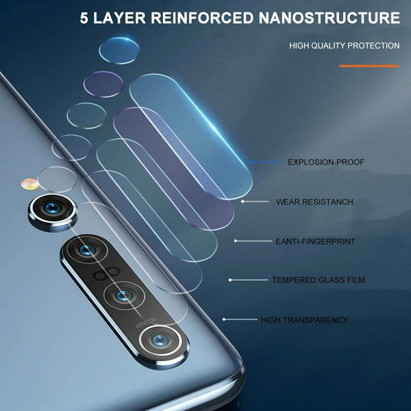 For Mi 10 Pro 2pcs mocolo 0.15mm 9H 2.5D Round Edge Rear Camera Lens Tempered Glass Film