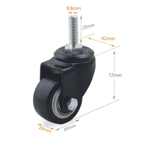 2 PCS 2 inch Furniture Cabinet Coffee Table Silent Screw Universal Wheel