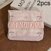 BD0443 2pcs Cartoon Pattern Large Capacity Sanitary Storage Bags(Pink Cherry Bear)