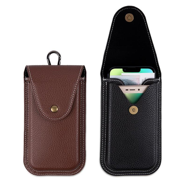 For 6.7 inch Mobile Phone PU Waist Bag(Brown)