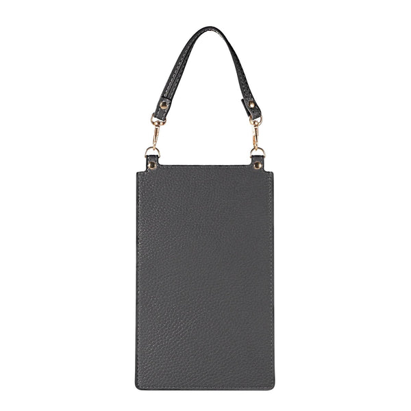 Litchi Texture Card Holder Mobile Phone Bag with Short Strap(Black)