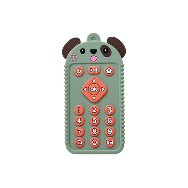 Cartoon Reomte Baby Teething Toys Silicone Baby Teether for Newborn Toddlers Infants, Style: Puppy Green