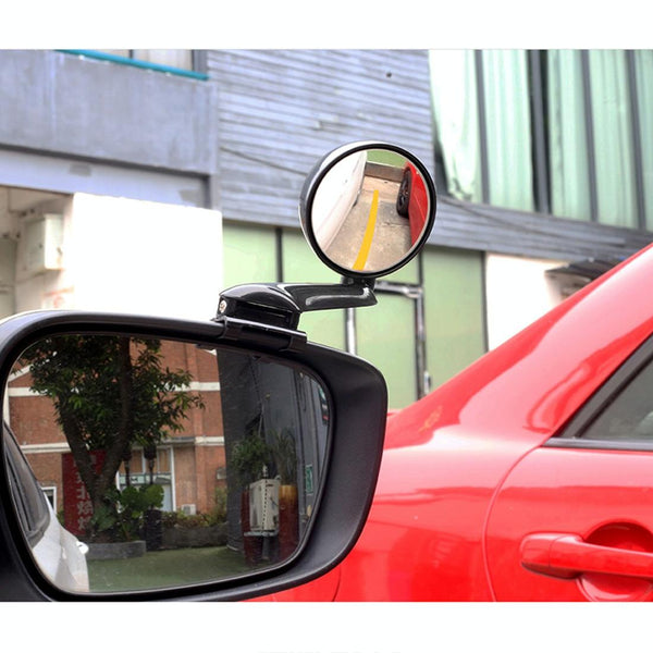 3R-095 Auxiliary Rear View Mirror Car Adjustable Blind Spot Mirror Wide Angle Auxiliary Rear View Side Mirror for Right Mirror(Black)