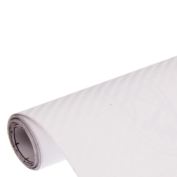 Car Decorative 3D Carbon Fiber PVC Sticker, Size: 152cm x 50cm(White)