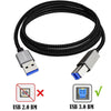 JUNSUNMAY USB 3.0 Male to USB 3.0 Male Cord Cable Compatible with Docking Station, Length:1m