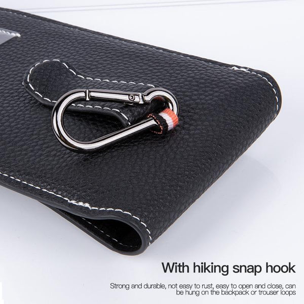 For 6.7 inch Mobile Phone PU Waist Bag(Black)