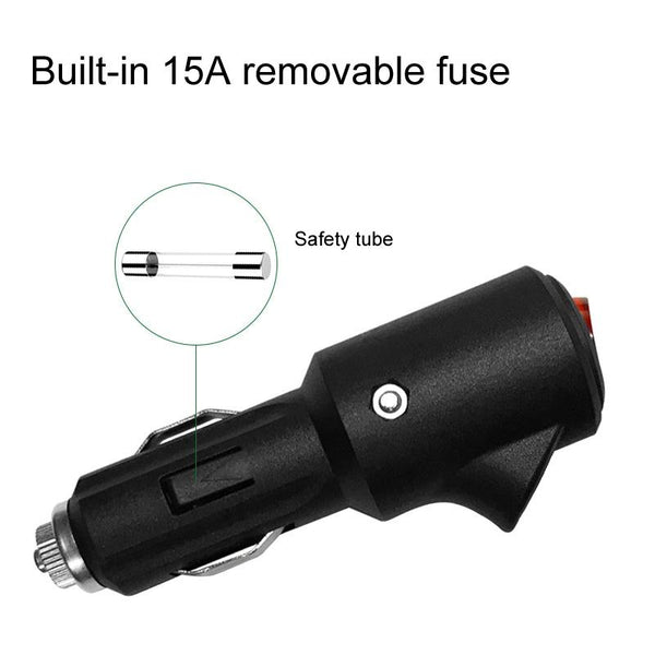 15A Car LED Indicator Light With Switch Cigarette Lighter Plug(Assembled)