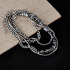 OPK GX2415 Personalized Cool Style Double Layer Necklace Stainless Steel Splicing Chain