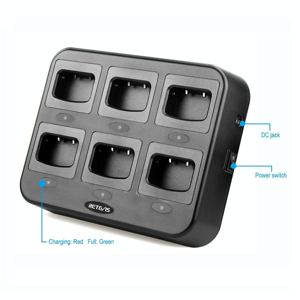 RETEVIS RTC777 Six-Way Walkie Talkie Charger for Retevis H777, AU Plug