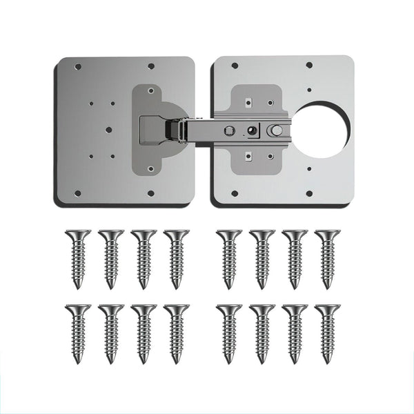 2 Sets Stainless Steel Hinge Repair Installer, Specification: 2 Repair Plates + Hinge + 16 Screws