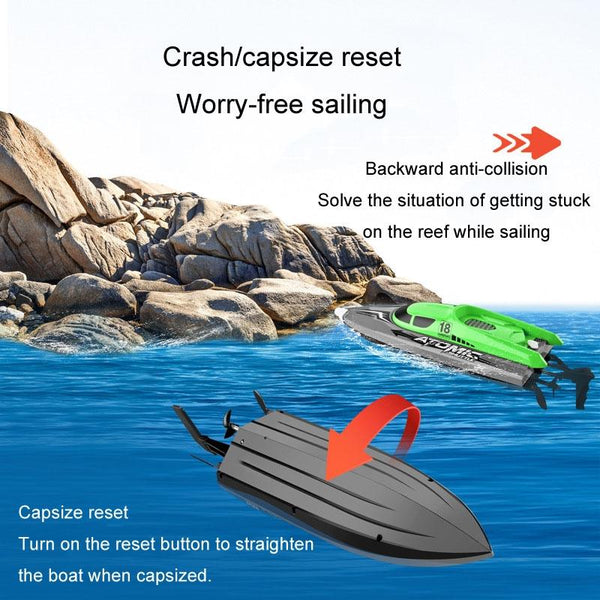 EB02 2.4G Wireless RC Boat Circulating Water-Cooled High-Speed Speedboat Racing Boat Model Toy(Orange)