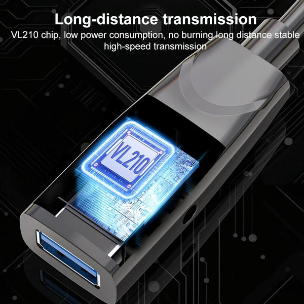 D.Y.TECH USB 3.0 Male To Female Extension Cable Double Shielded Chip Data Cable, Length: 10m