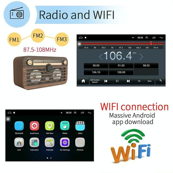 Universal Machine Android Smart Navigation Car Navigation DVD Reversing Video Integrated Machine, Size:9inch 2+32G, Specification:Standard+8 Lights Camera