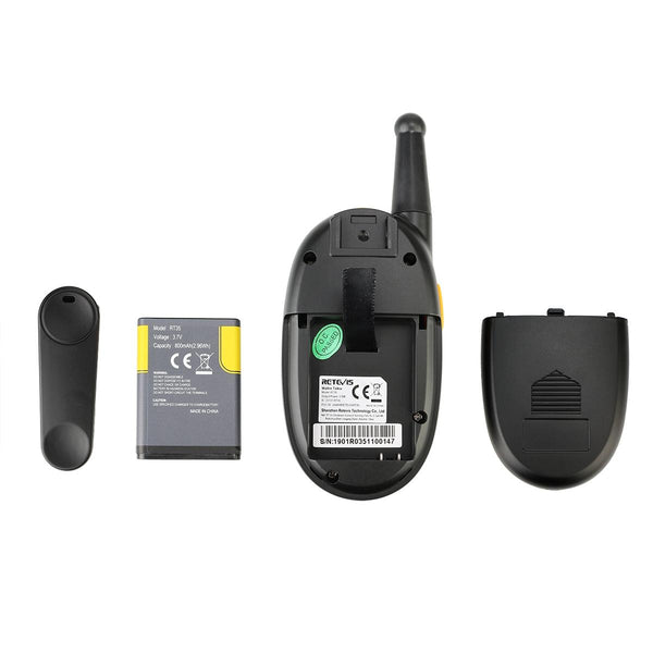 1 Pair RETEVIS RT35 0.5W EU Frequency 446MHz 8CH Handheld Children Walkie Talkie(Black)