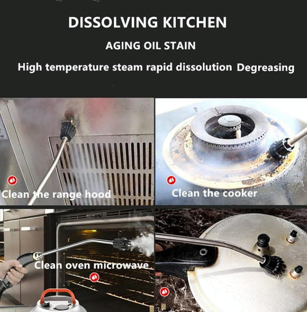 Steam Cleaner High Temperature Sterilization Cleaning Machine with 1L Water Tank 220V EU Plug(Orange)