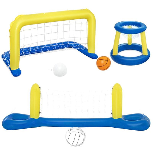 Beach Toys Adult Children Parent-Child Swimming Pool Playing Inflatable Beach Ball Toys, Style: 3 in 1 Set + 3 Balls