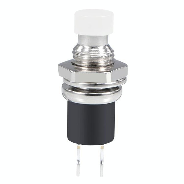 10 PCS 7mm Thread Multicolor 2 Pins Momentary Push Button Switch(White)