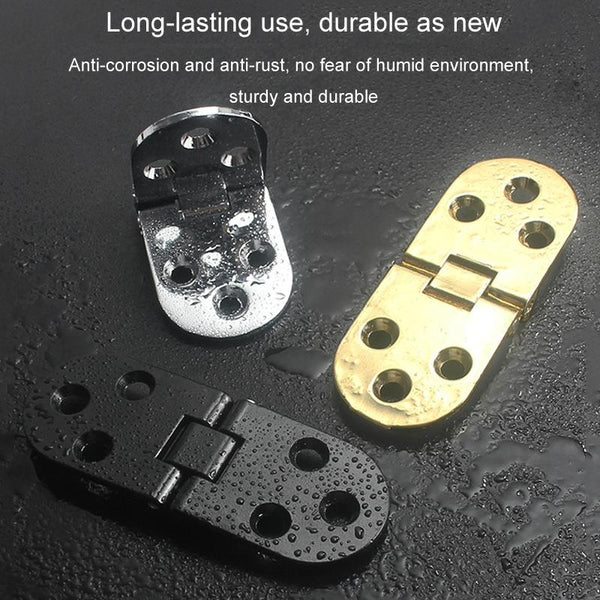 Cabinet Door Folding Hinge Thickened Zinc Alloy Half Round Table Flip Hinge, Color: Black