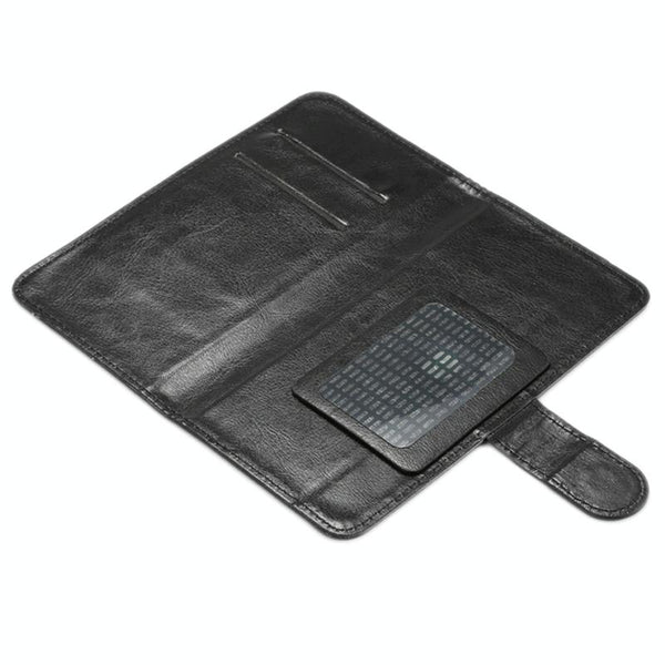 5.5-6.3 Inch Universal Crazy Horse Texture 360 Degree Rotating Carry Case with Holder & Card Slot for Galaxy Mega 6.3 / i9200(Black)