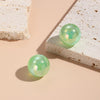 E2209-10 Green Round Beads Stud Earrings Jewelry
