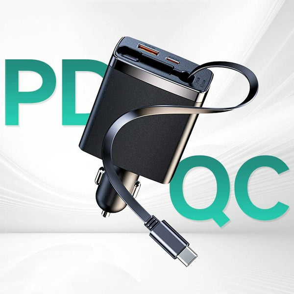 Car Retractable Charger One To Three Automobile Cigarette Lighter, Interface: 8 Pin