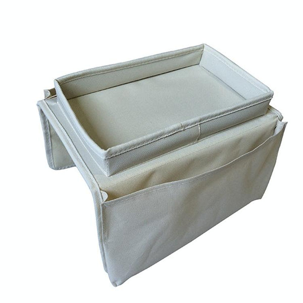 SF001 Oxford Cloth Sofa Armrest Hang Bag Household Storage Bag(Beige)