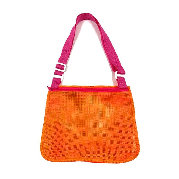 Children Shell Collection Bag Beach Toys Organizer Storage Bag(Orange Rose Red)