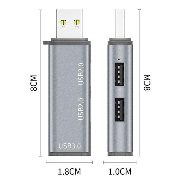 ADS-302A 3 in 1 USB to USB 3.0 / 2.0 Hub Expansion Station USB Adapter(Silver)