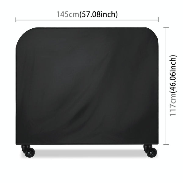 Anti-UV Waterproof Dust-proof 210D Oxford Cloth Folding BBQ Protective Cover Outdoor Gas Charcoal Electric Barbeque Grill Cover, Size: 145*61*117cm(Black)
