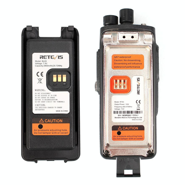 RETEVIS RT83 10W 400-470MHz 1024CHS Waterproof DMR Digital Dual Time Two Way Radio Walkie Talkie, GPS Version(Black)