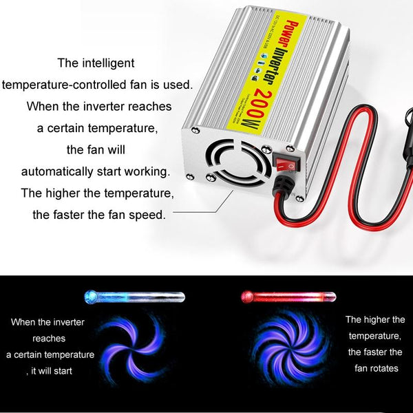 200W Modified Sine Wave Inverter Car Mobile Phone 2.1A Universal Power Supply, Specification: 12 To 110V