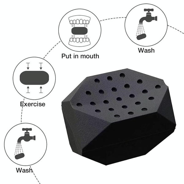 3PCS 7th Generation Masseter Ball Mandibular Trainer Facial Muscle Trainer Silicone Face-Lifting Device(Black)