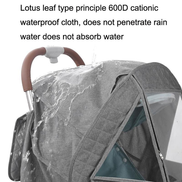 Autumn And Winter Warm Thickened With Velvet Baby Stroller Weatherproof Cover(Dark Gray)