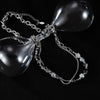 OPK GX2416 Stainless Steel Double Chain Glass Beads Necklace