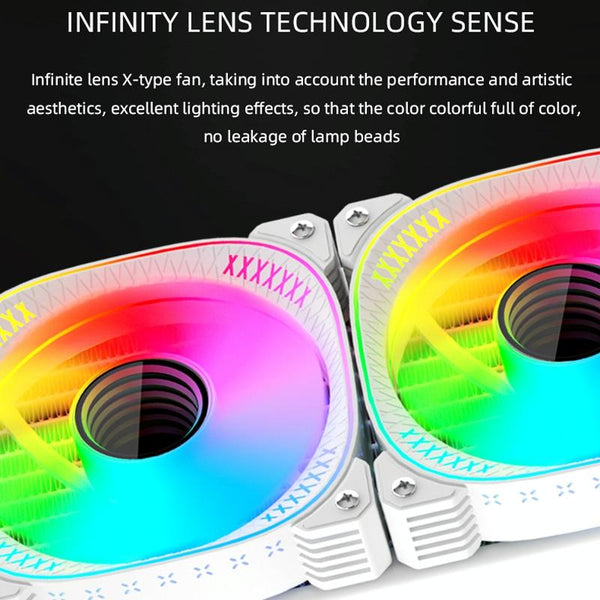 COOLMOON CM-YM-360T Computer ARGB Temperature Display Lens Multi-Platform Integrated CPU Cooler(White)