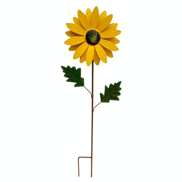 Outdoor Lawn Garden Landscape Arrangement Decorative Iron Flower Inserts(Yellow)